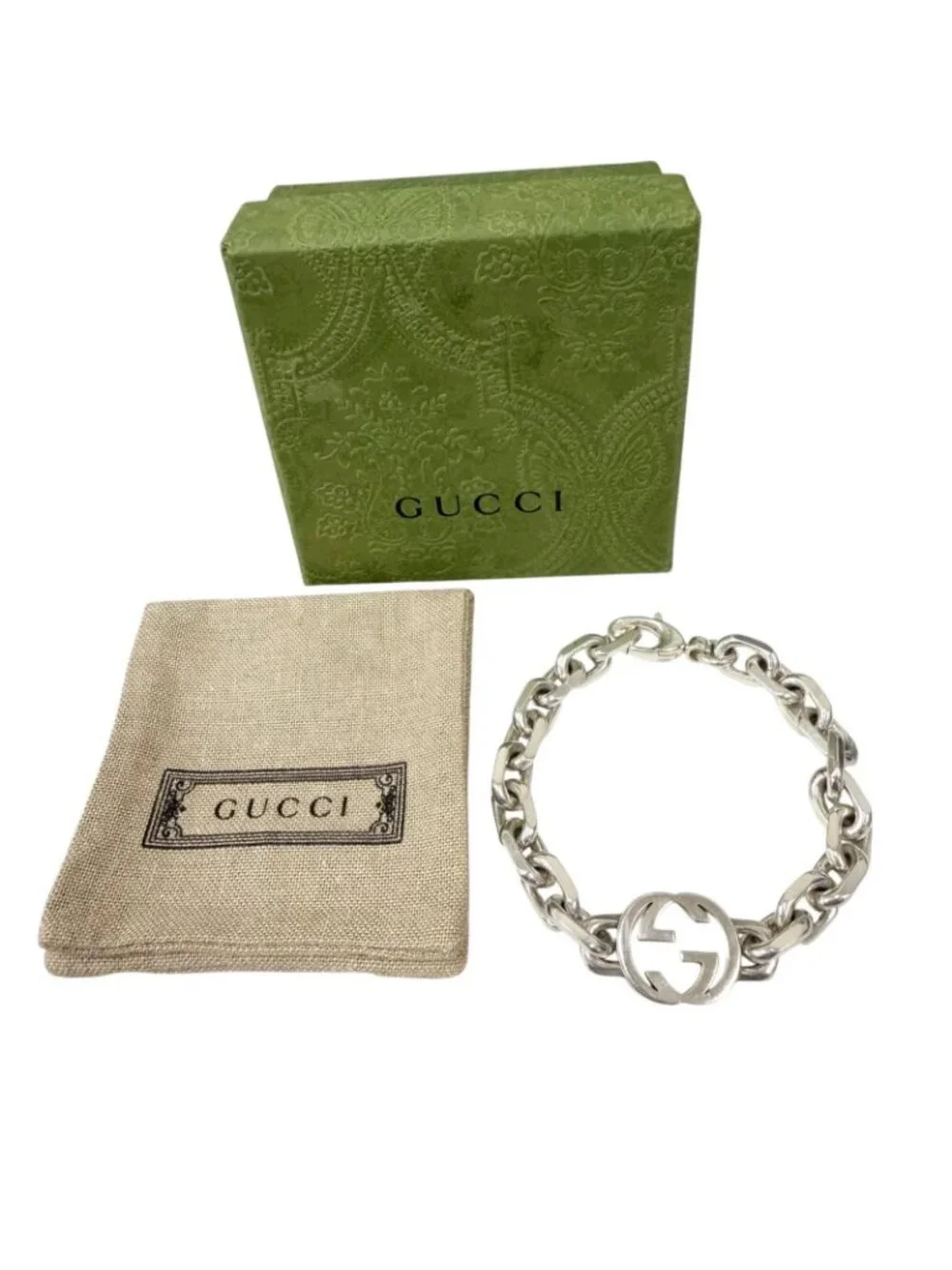 Gucci Interlocking Chain Bracelet Silver 19